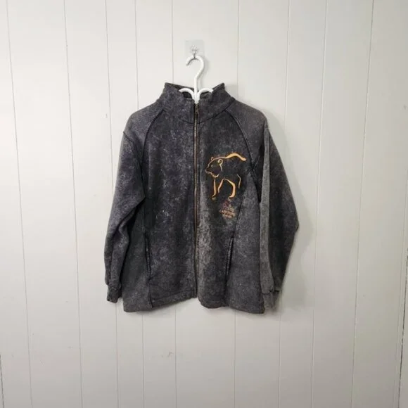 Vintage 90s Carcross Yukon Zip Sweatshirt Jacket 1990s Grunge Preppy Ski bear - Picture 11 of 11